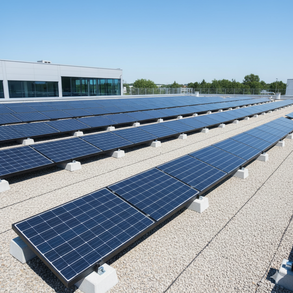 PV Montagesystem für ein Flachdach (Aufständerung)