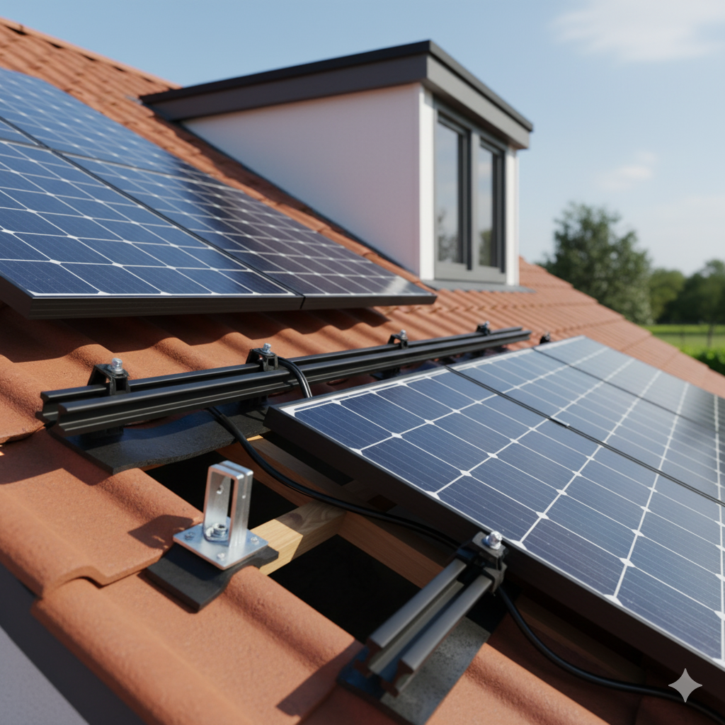 PV Montagesystem für ein Ziegeldach (Schrägdach)